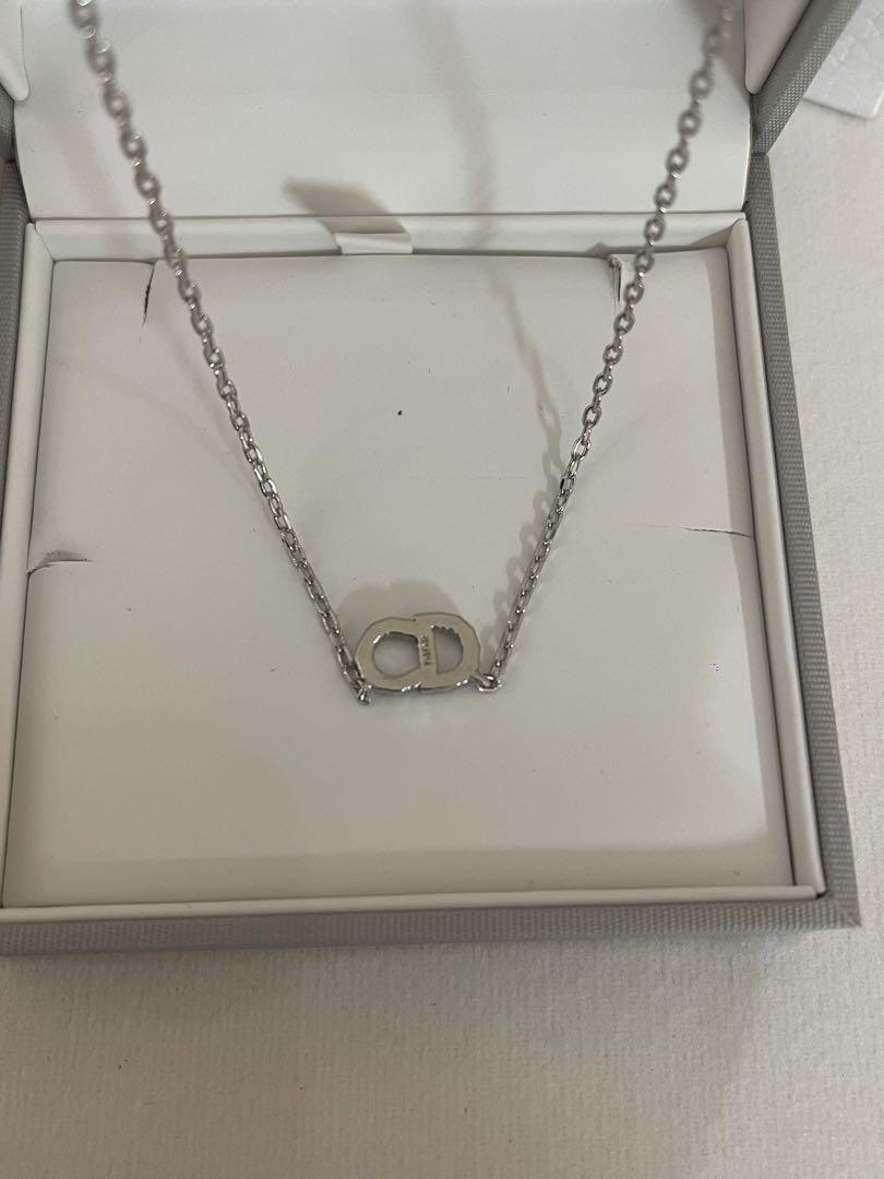 人気品☆ディオール DIOR シルバー ネックレス クリスタル