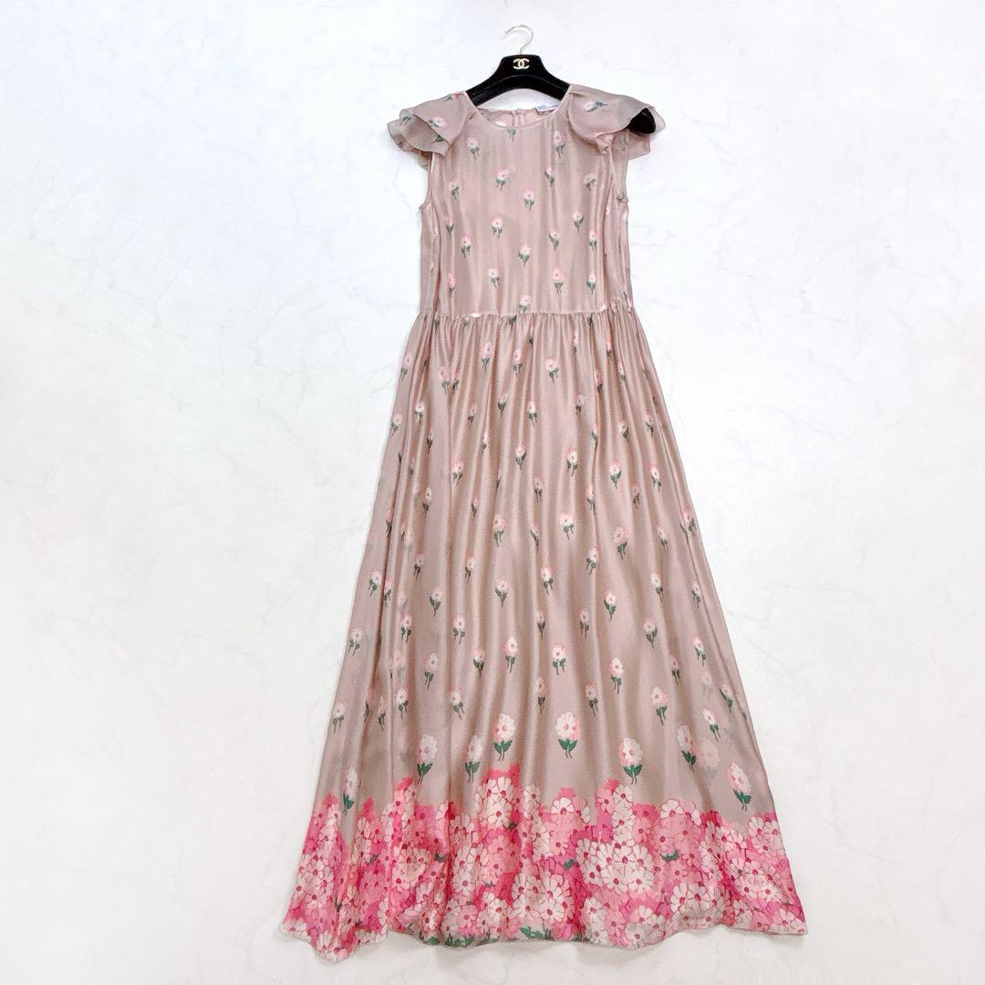 valentino garavani ヴァレンティノ ワンピース 44 総柄 VALENTINO Vロゴ総柄 ジャカード レザートリム 半袖 ミニドレス