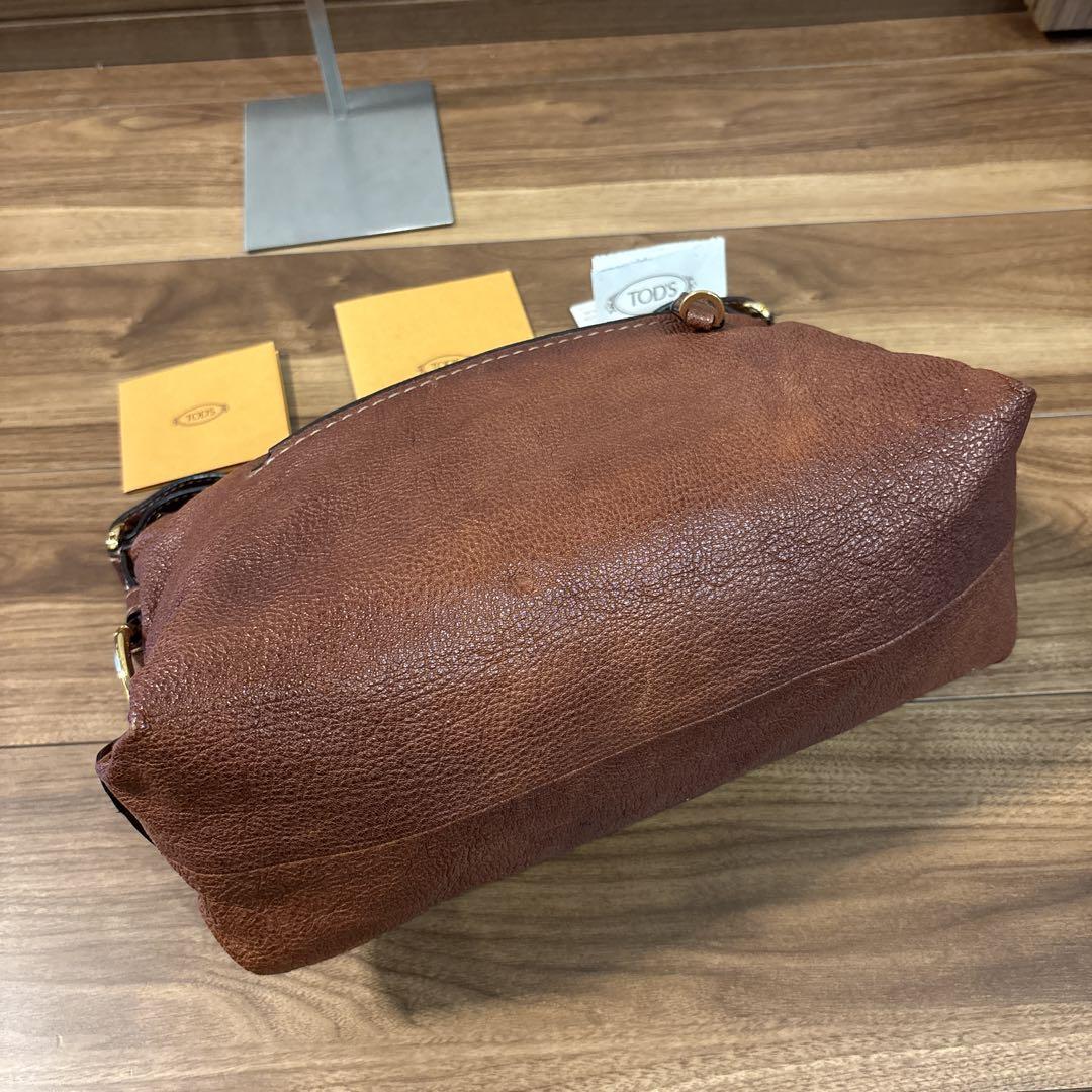 【美品】TOD’S トッズ レザー 本革製 ハンドバッグ ギャランティー付
