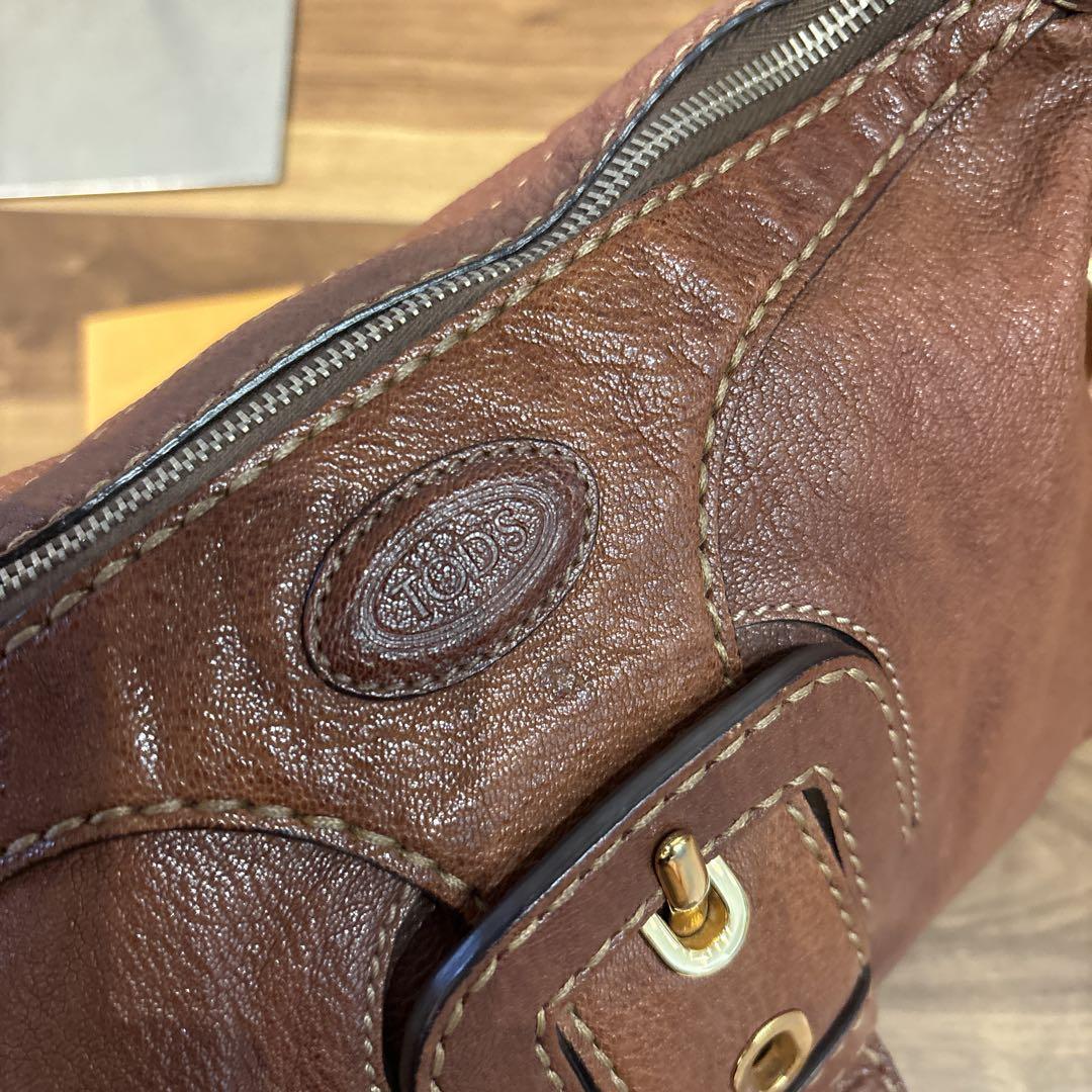 【美品】TOD’S トッズ レザー 本革製 ハンドバッグ ギャランティー付