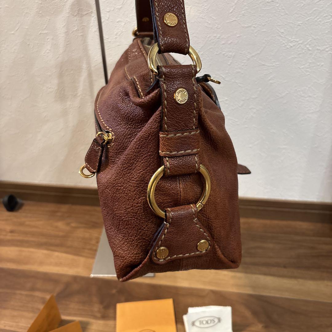 【美品】TOD’S トッズ レザー 本革製 ハンドバッグ ギャランティー付