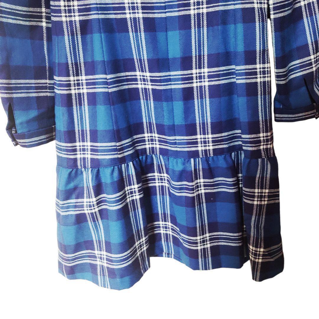 希少 美品 Yorkland タータンチェック ワンピース 青 ブルー のだめ