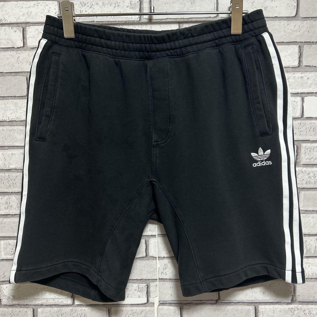 adidas originals☆ショートパンツ 刺繍ロゴ 3XL ブラック