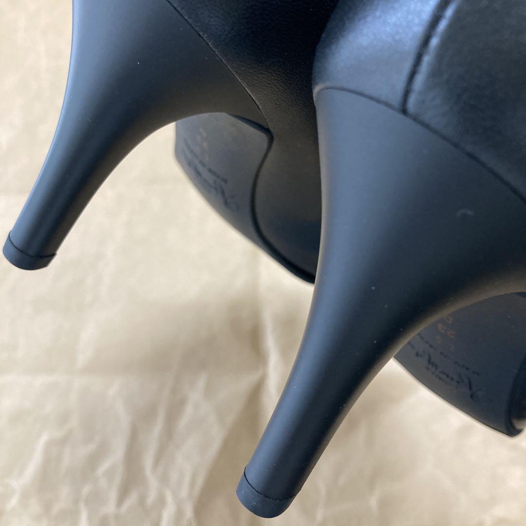 銀座かねまつ　黒 パンプス　アクアベル