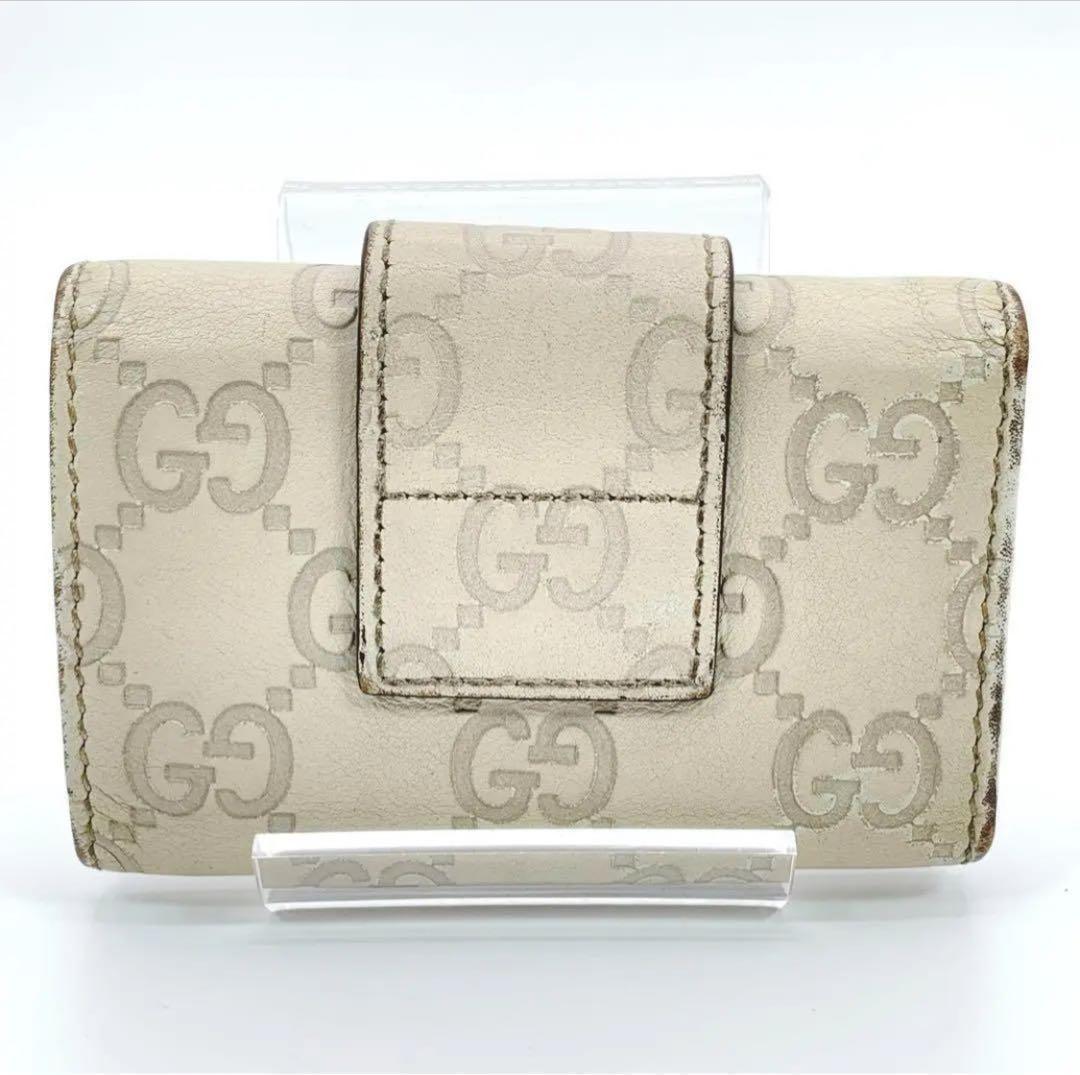 中古・古着通販】GUCCI (グッチ) キーケース ベージュ×ピンク