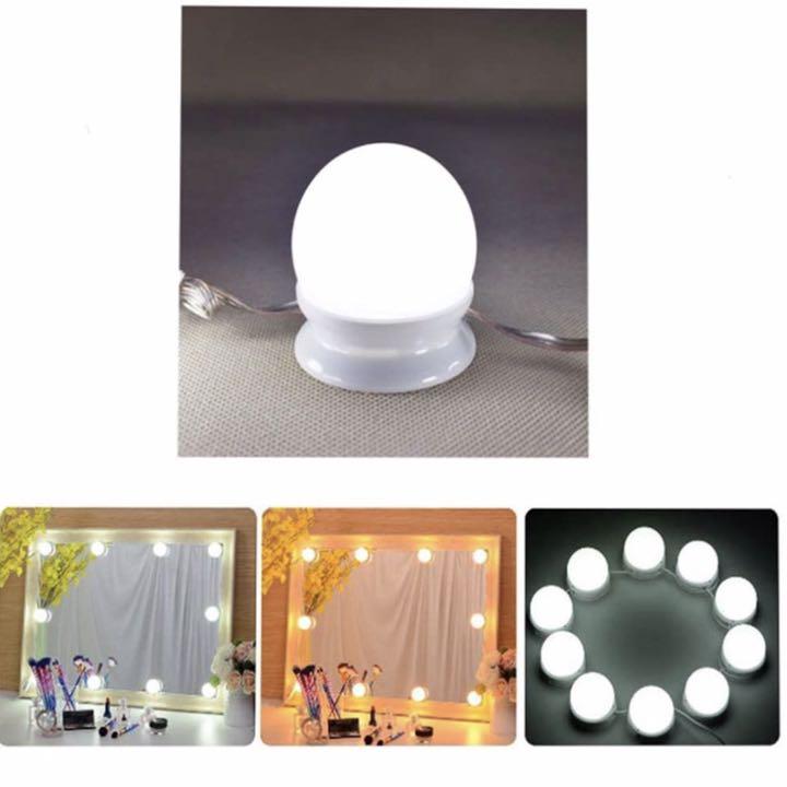 女優ライト LEDミラーライト メイクアップライト USB給電 LED化粧鏡電球