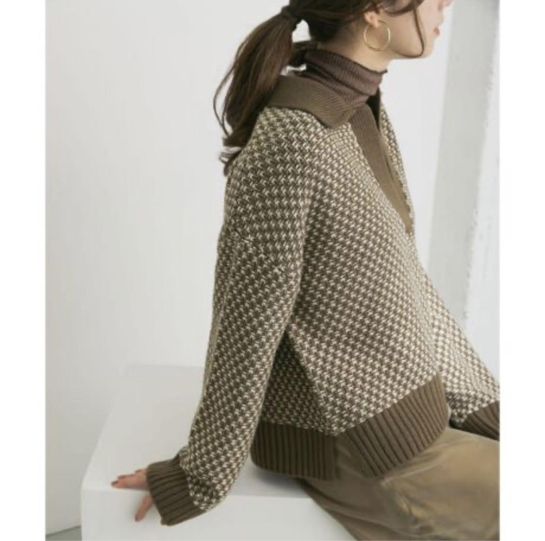【URBAN RESEARCH】ポロ衿付柄ニットプルオーバー