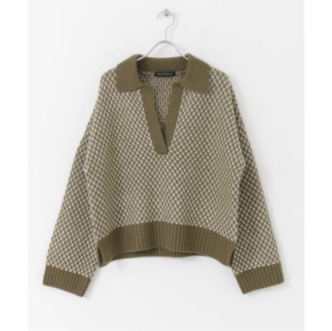 【URBAN RESEARCH】ポロ衿付柄ニットプルオーバー