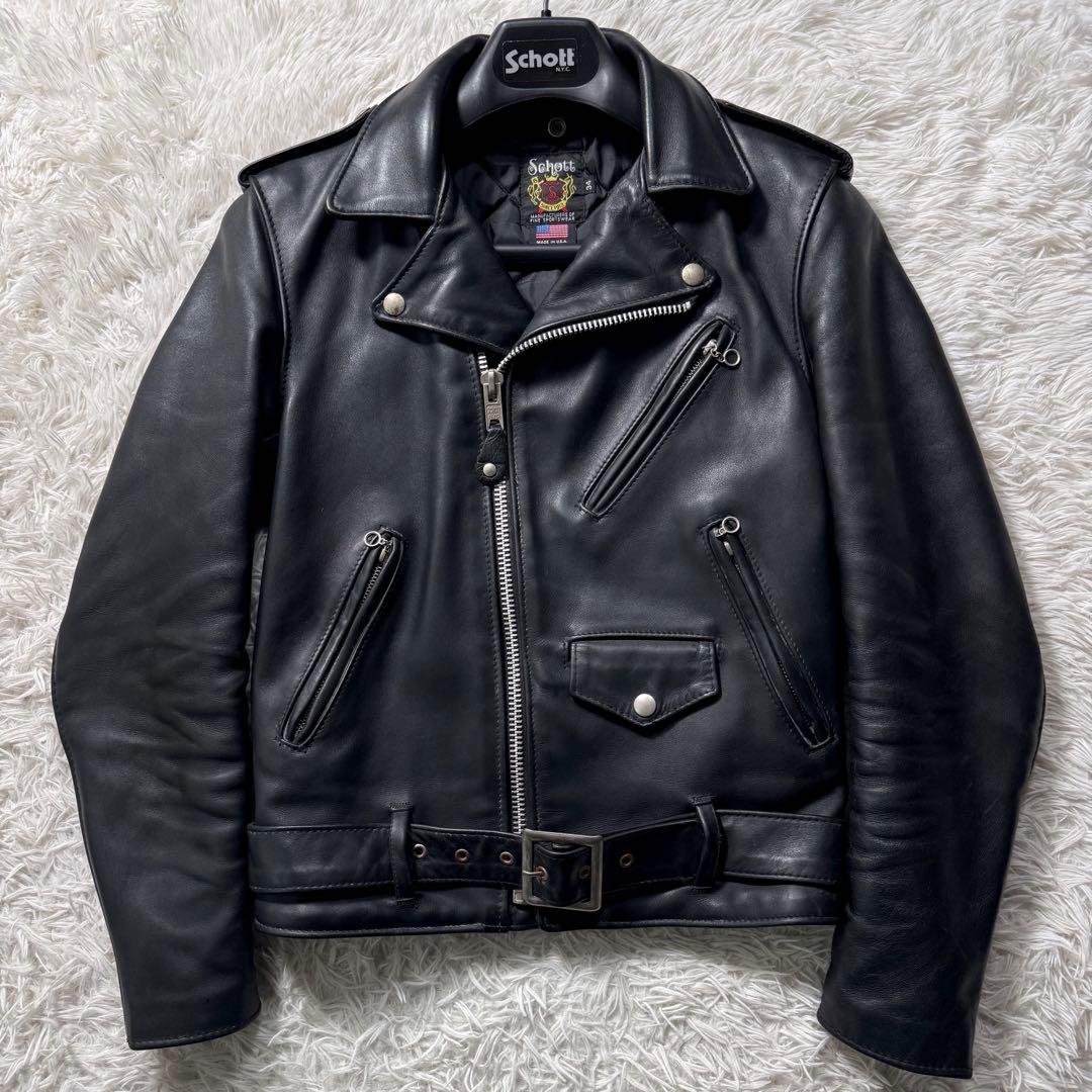 【米国製】schott ライダースジャケット　ワンスター　ダブル　613US