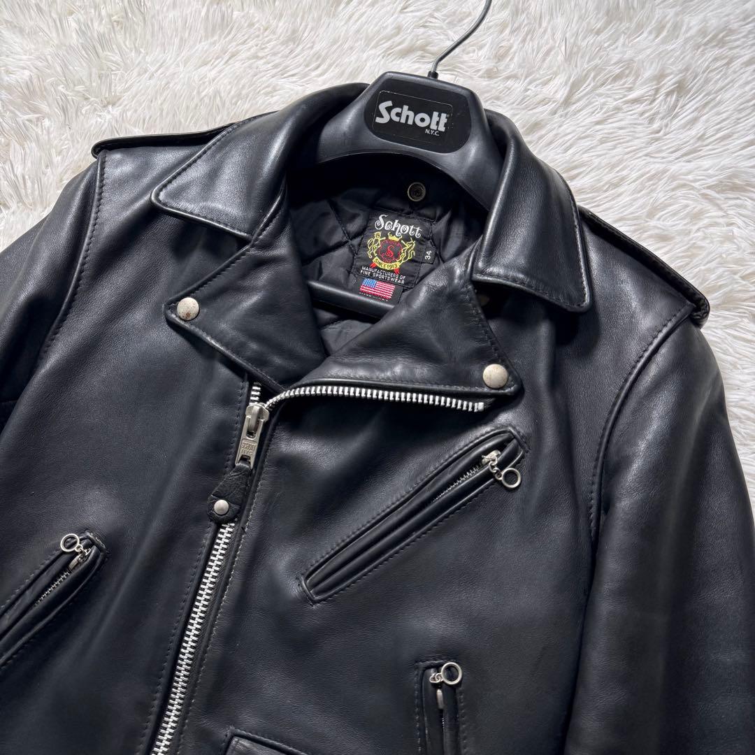 【米国製】schott ライダースジャケット　ワンスター　ダブル　613US