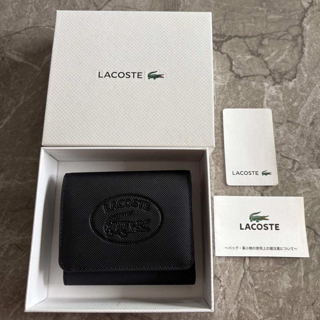 LACOSTE ブラック 三つ折り財布