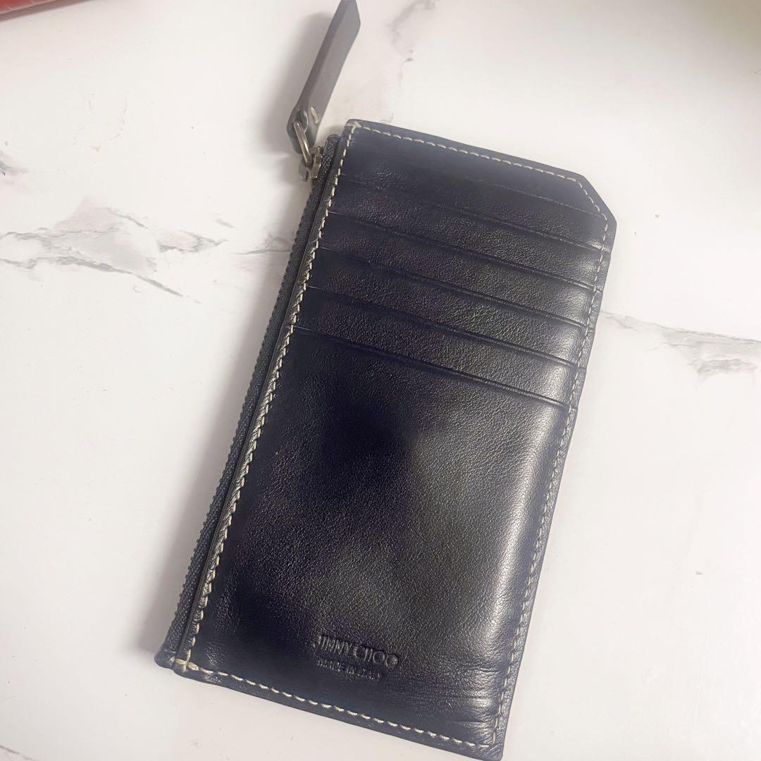 ジミーチュー JIMMY CHOO Casey JCロゴ柄デニム・カードケース