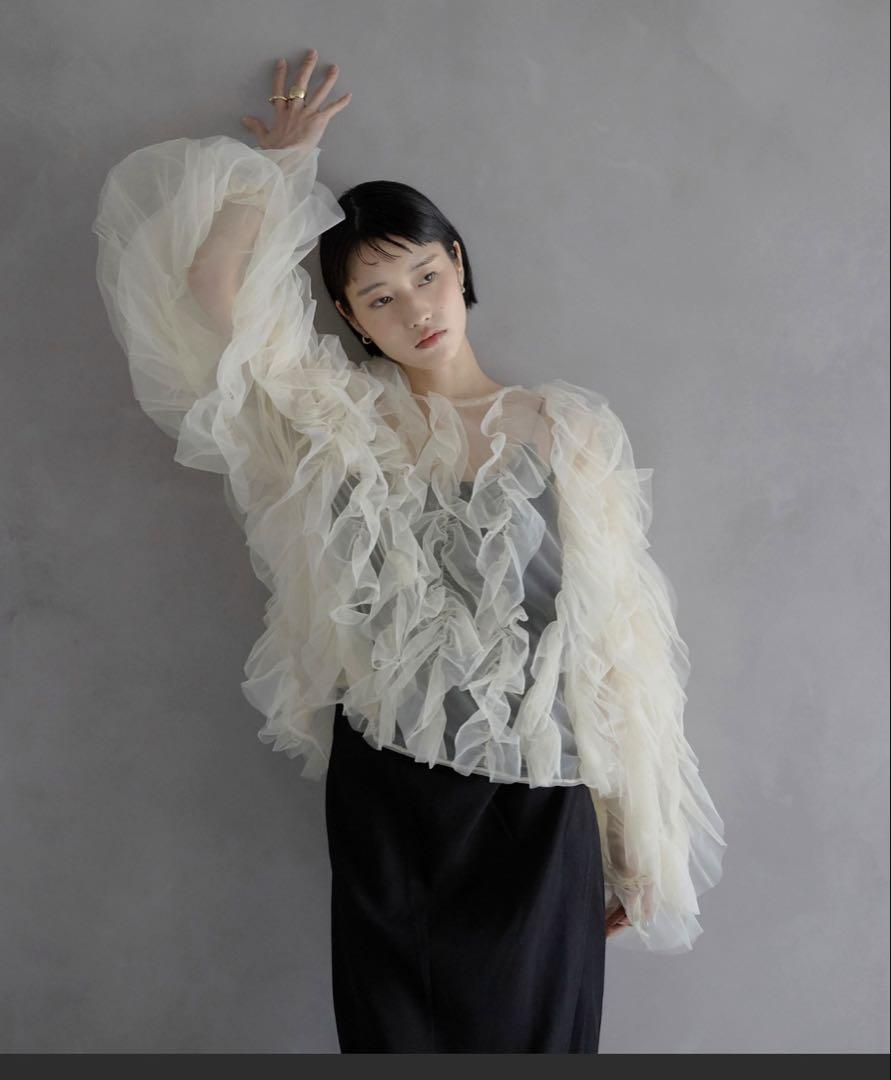 shi 美品 前撮り 結婚式 オケージョン チュール ブラウス トップス