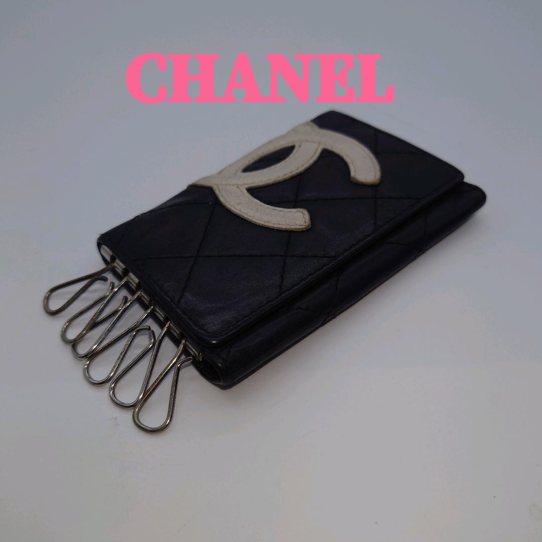 CHANEL シャネル ココマーク キーケース ブラック ホワイト