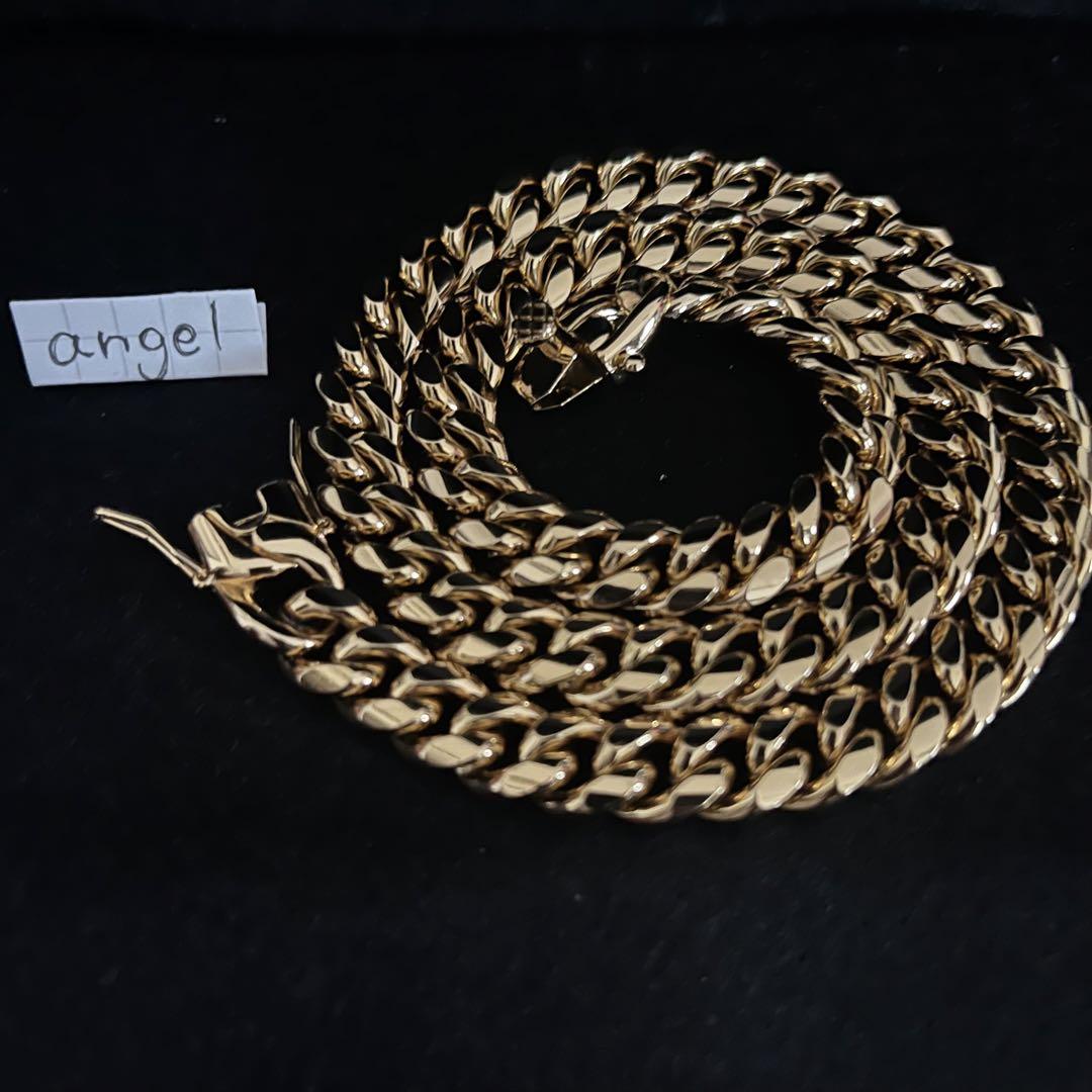 【18k刻印入り】6面ダブル 喜平ネックレス 18kゴールド 金ネックレス 画像1