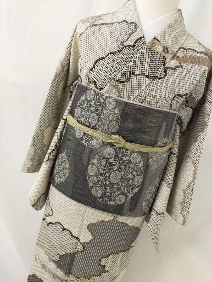 美品　正絹袷　汕頭刺繍訪問着単品