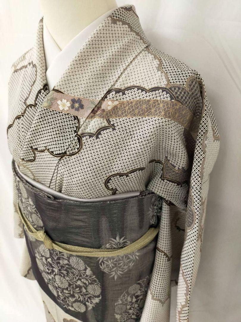 美品　正絹袷　汕頭刺繍訪問着単品