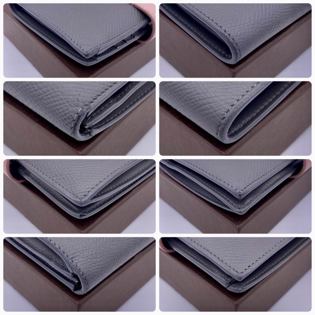 CELINE セリーヌ ミディアム ストラップ ウォレット　二つ折り財布 グレー