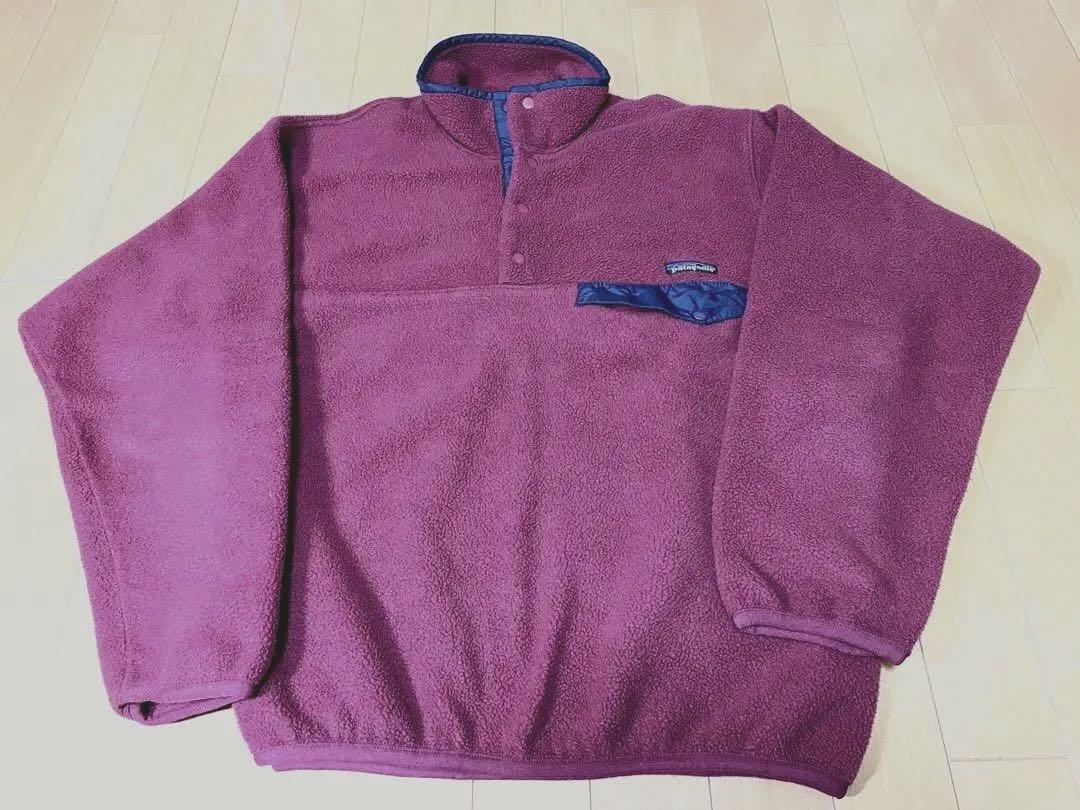 美品　99年製　Patagonia シンチラスナップT えんじ