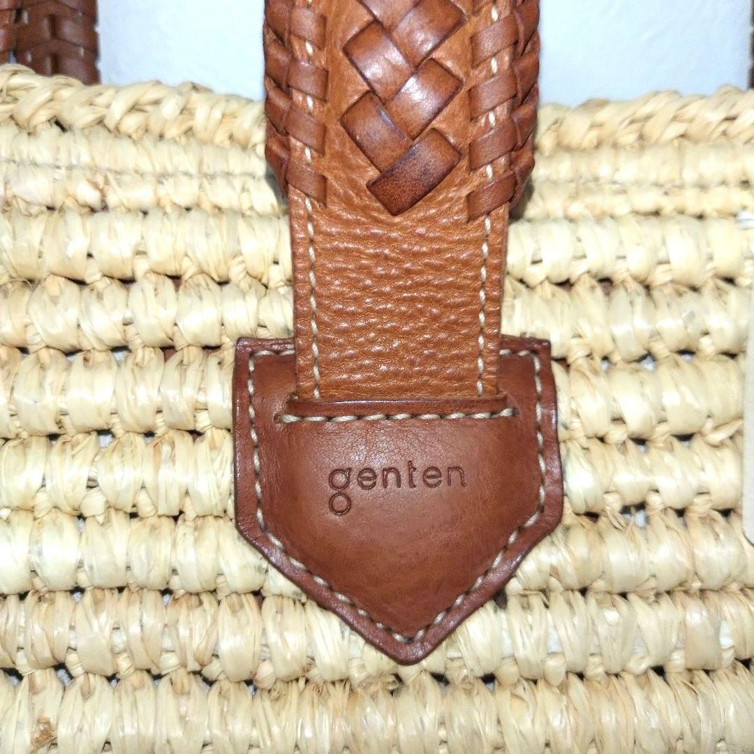 ✨新品未使用タグ付✨genten　ラフィア カゴバッグ　ベルトデザイン ✨新品未使用タグ付✨genten ラフィア カゴバッグ ベルト