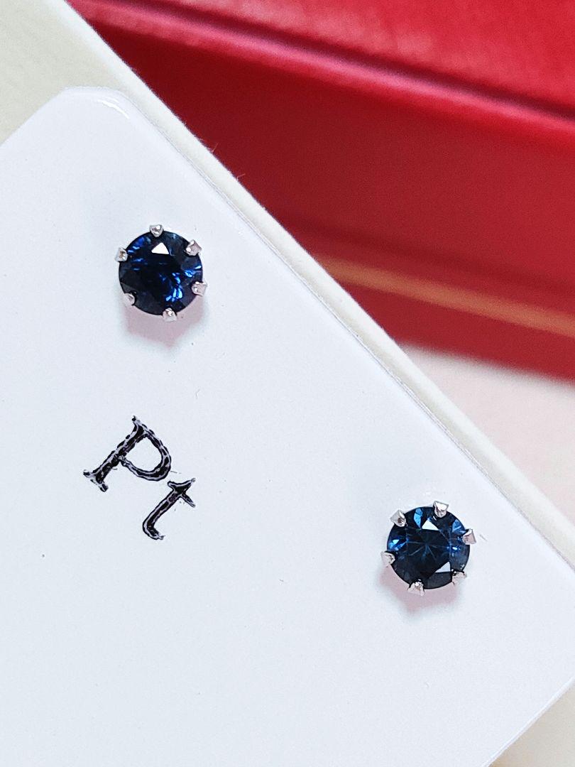 未使用品 pt900 天然ブルーサファイア ピアス 未使用品 pt900 天然ブルーサファイア ピアス