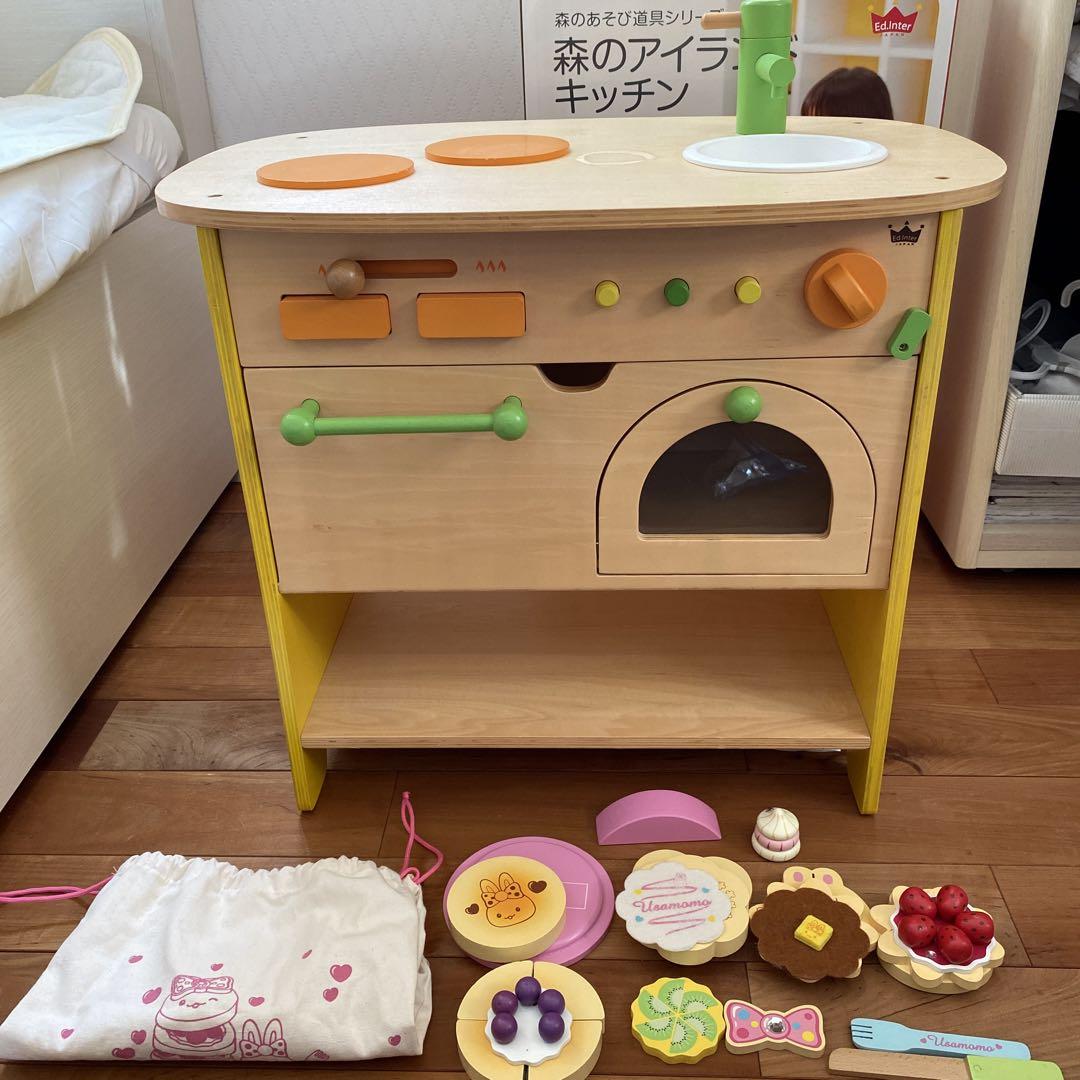 森のアイランドキッチン☆エド・インター☆木製キッチン☆おままごと⭐︎おまけ付き