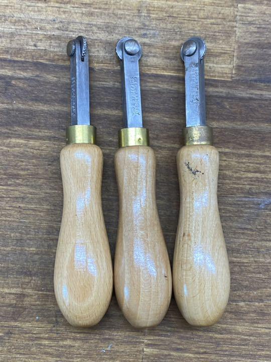 飾り車3本セット　イギリス製　靴職人 靴工具　道具　ビスポーク
