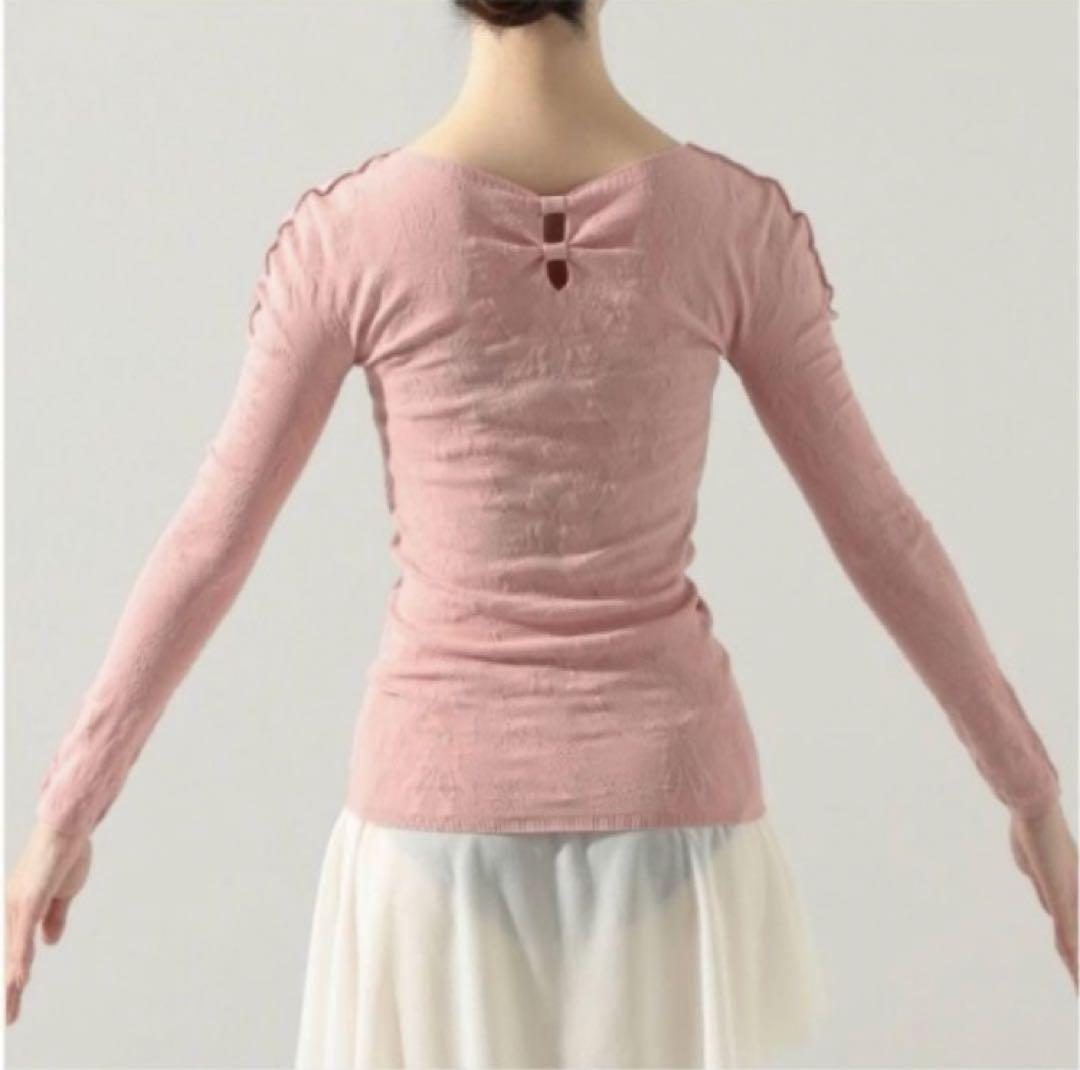 チャコット ノーソーイングニットトップ M プラム 紫 リボン 長袖 美品 完売