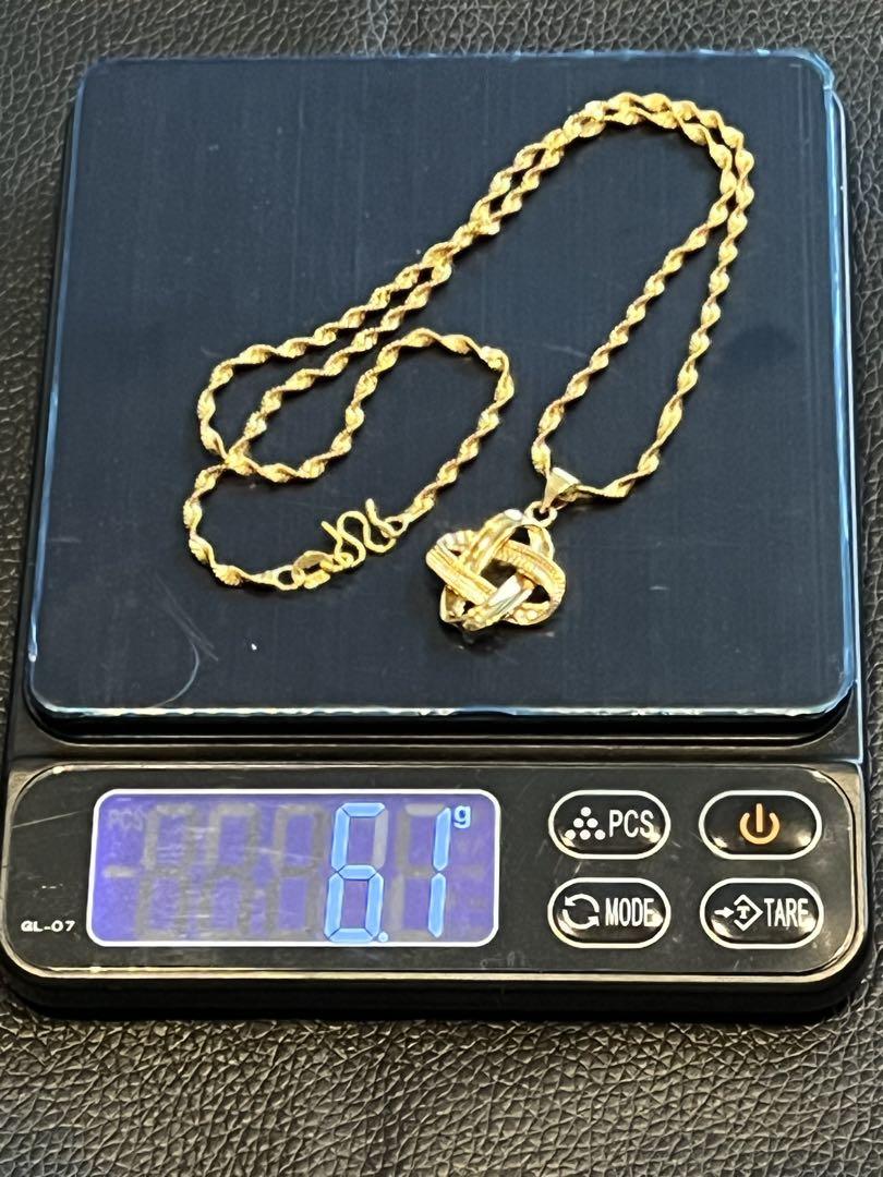 シ*ク様 K24 金製　999 刻印あり 編み込みペンダント　ネックレス 鑑定カ