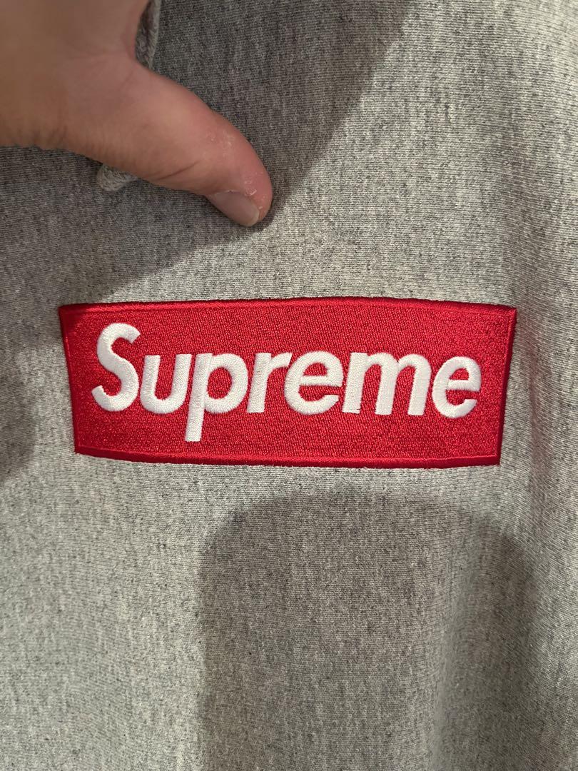supreme ボックスロゴ　パーカー　グレー　Ｌ