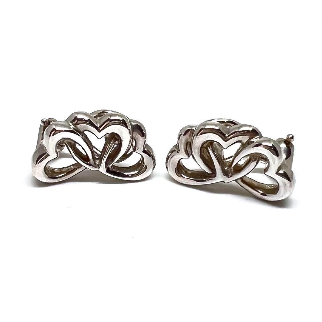 美品✨ ティファニー ピアス トリプルハート シルバー925 pt950 美品✨ ティファニー ピアス トリプルハート シルバー925 pt950