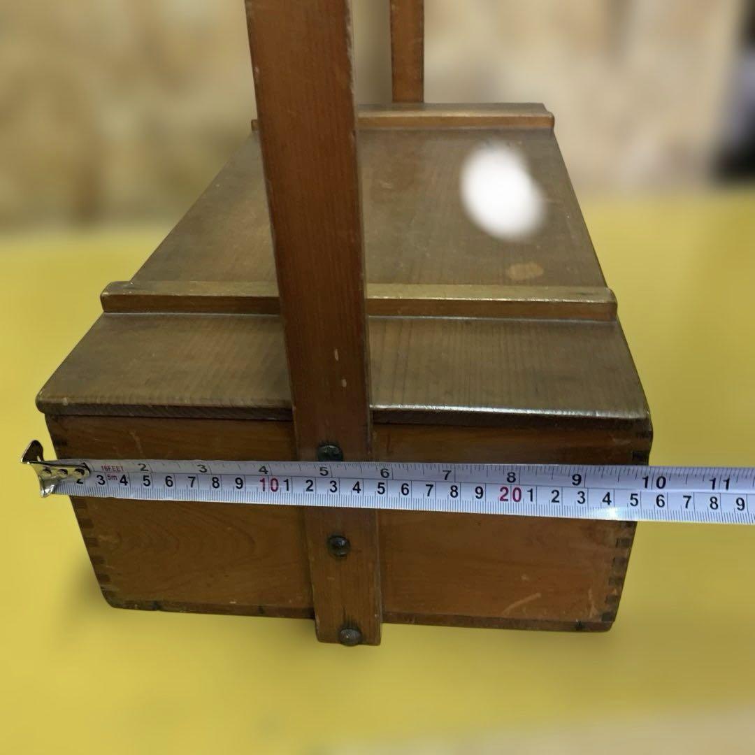 レトロ おかもち 出前 木製 無垢材 骨董 - メルカリ