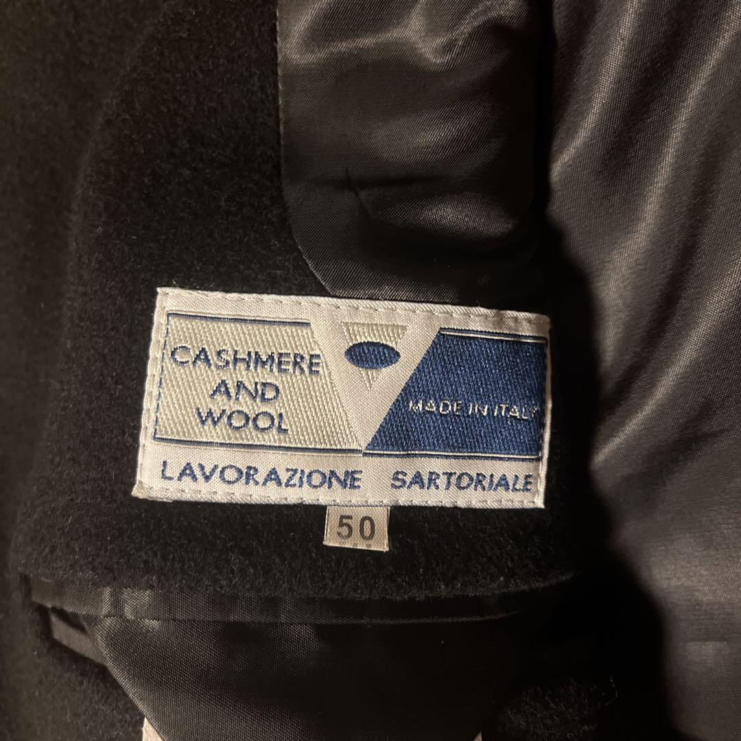 80s イタリア製 カシミア混 ロングコート