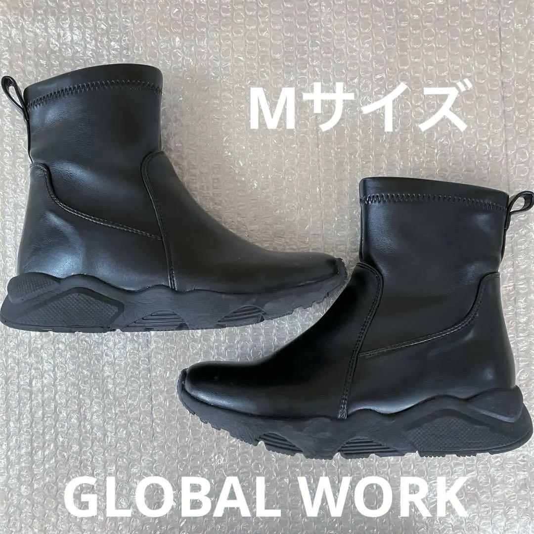 グローバルワーク エアかる撥水スニーカーブーツ ショートブーツ Mサイズ