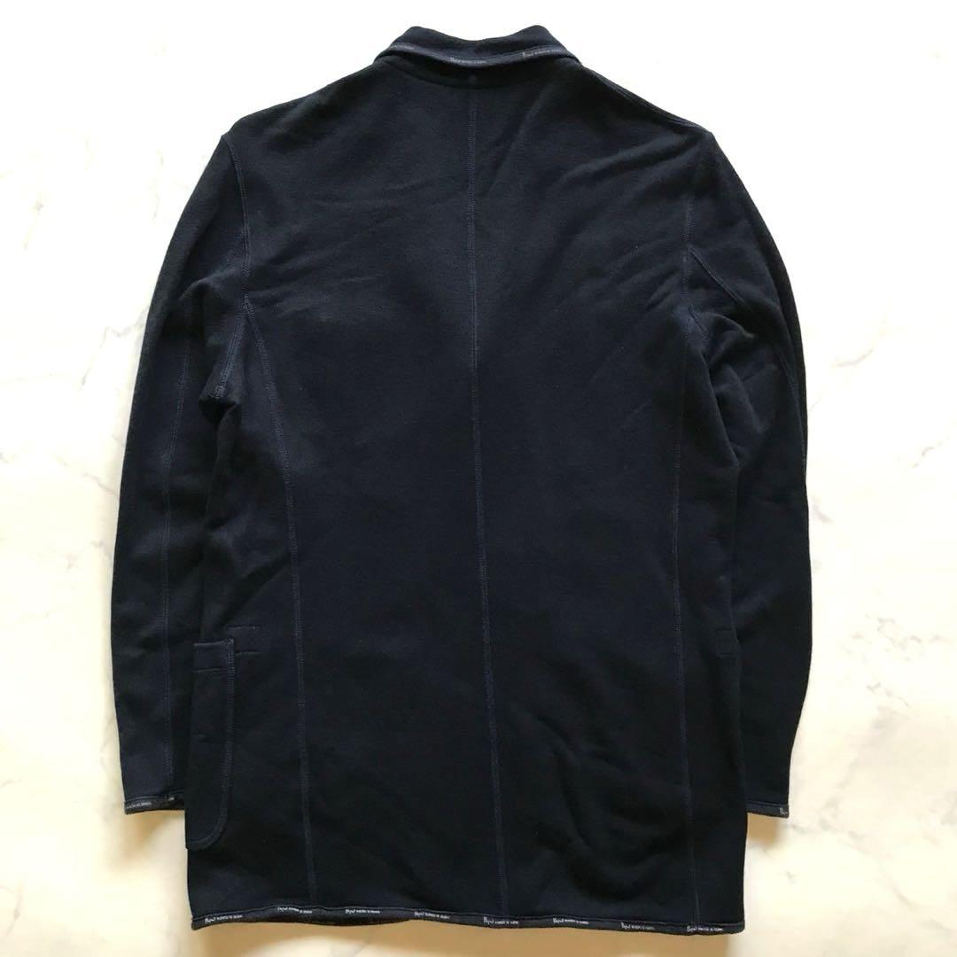 美品/L相当●パパス アンコン テーラードジャケット ストレッチ ロゴパッチ 紺