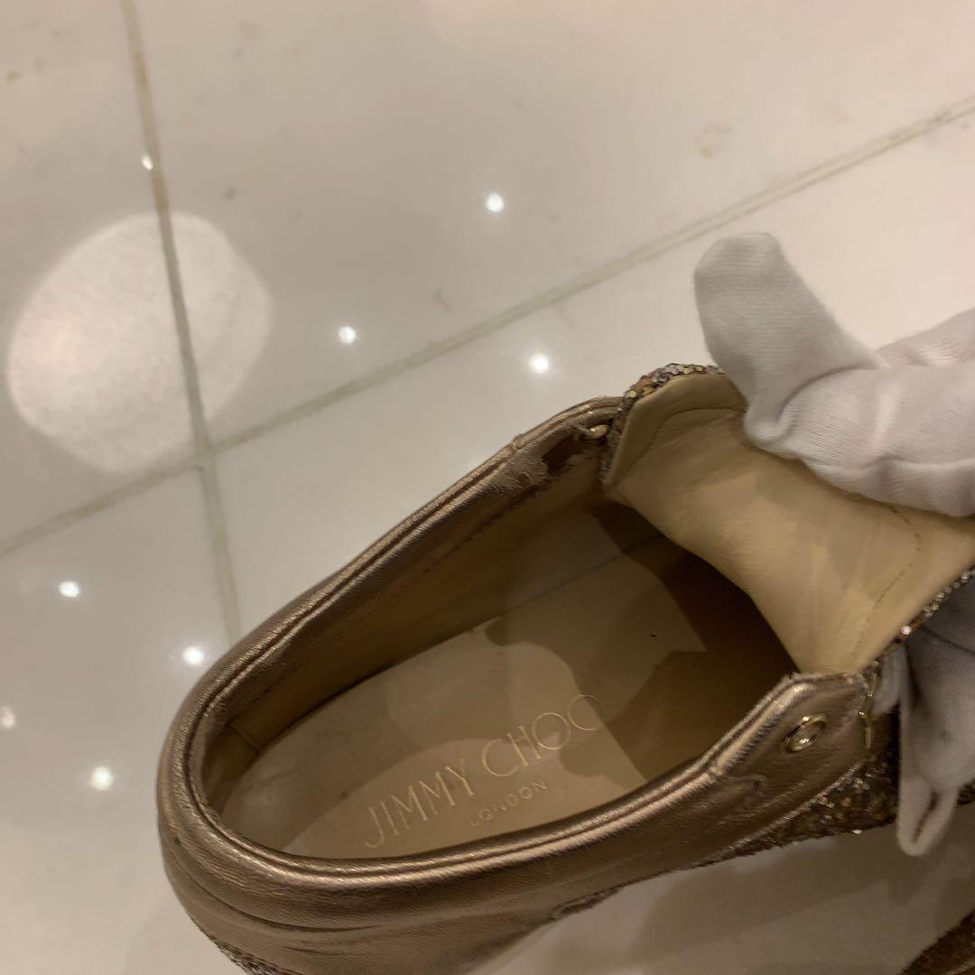 JIMMY CHOO ゴールド グリッター スニーカー　シルバー 24cm 箱有