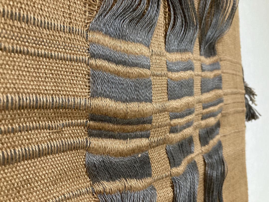 草木染め タペストリー 機織り ヤシャブシ 壁掛け フリンジ 掛物 麻 手染め 草木染め タペストリー 機織り ヤシャブシ 壁掛け フリンジ 掛物 麻 手染め