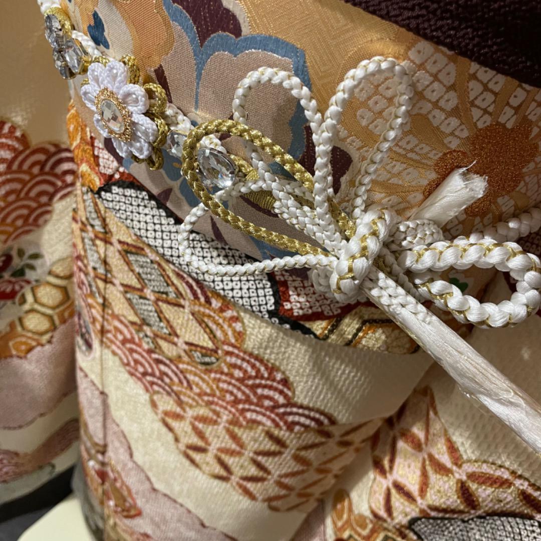 美品 総絞り 松竹梅 金駒刺繍 金箔 逸品 振袖 フルセット 振り袖