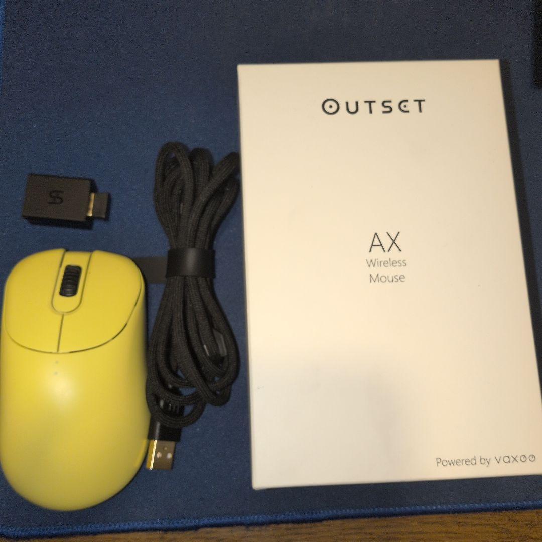OUTSET AX イエロー Wireless マウス 本体 4Kレシーバー付き OUTSET AX イエロー Wireless_無線マウス_通常の製品_製品