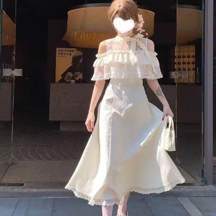 オフショルダー フリル キャミワンピース LT35