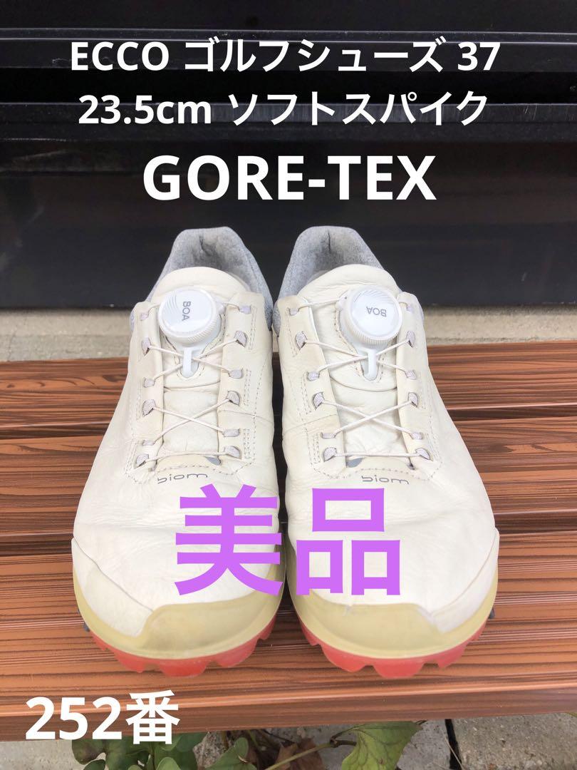 252番美品ECCO biomゴルフシューズ 37 23.5cm ソフトスパイク