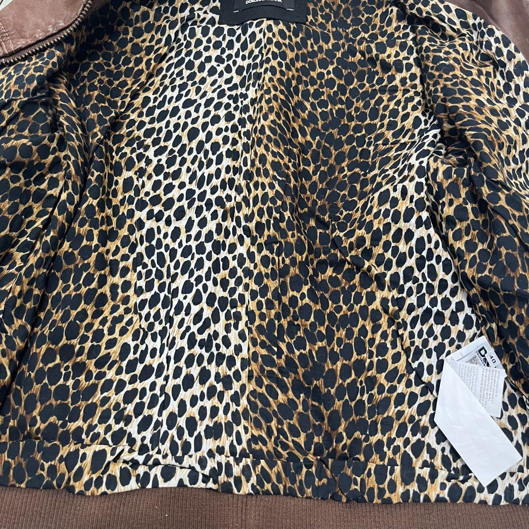 DOLCE&GABBANA ドルチェ&ガッバーナ レザージャケット レオパード