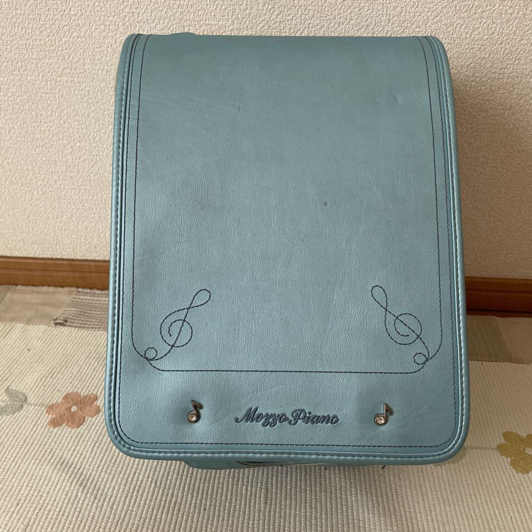 MezzoPiano 水色 ランドセル 音符刺繍