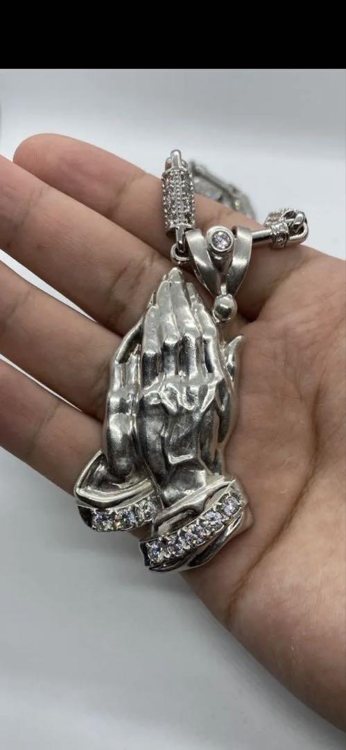 Silver 925 Pray Hand ＆Old school Chain