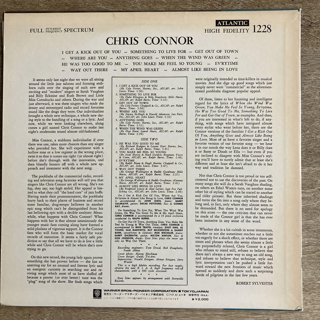 LP CHRIS CONNOR A Portrait Of Chris SMJ7010 ATLANTIC JAPAN