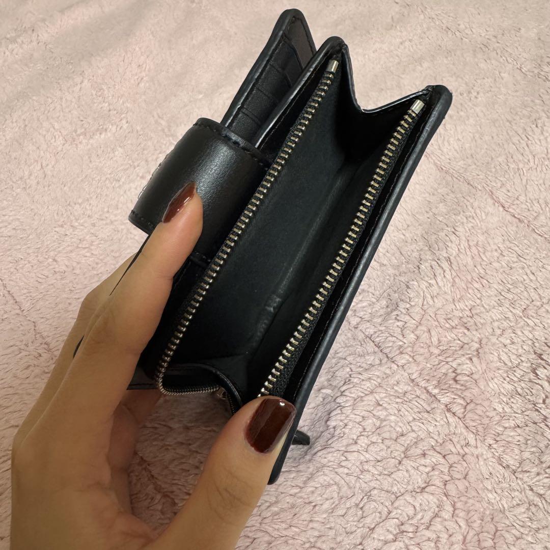 COACH 二つ折り財布 ブラックレザー COACH ブラックレザー 二つ折り財布