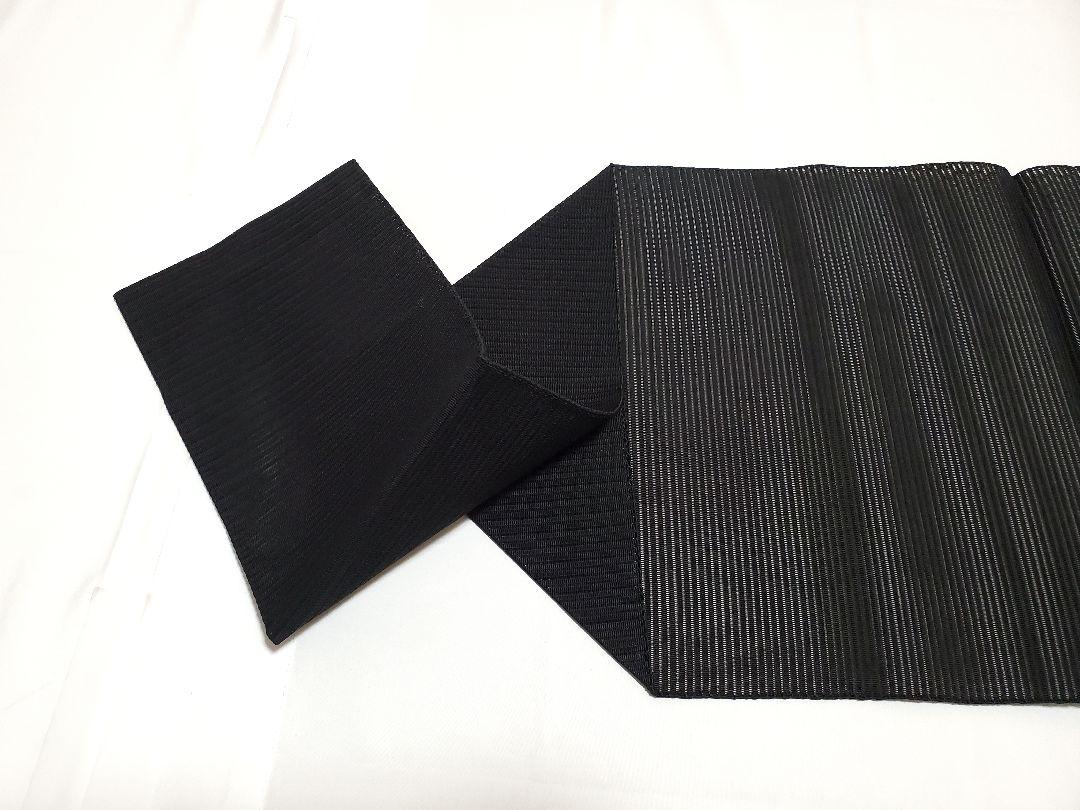 流れ模様 銀駒刺繍 黒色 太鼓 薄物 夏用 絽 紗 松葉仕立て名古屋