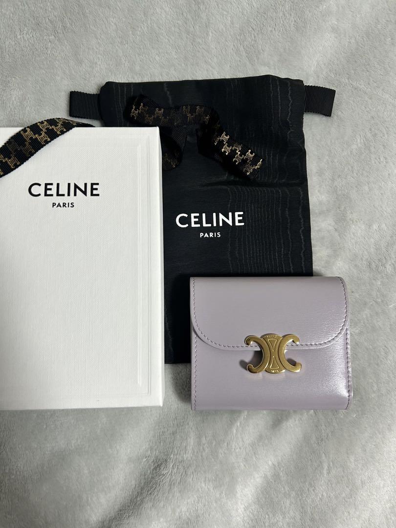 CELINE トリンオフ スモールフラップウォレット シャイニーカーフスキン