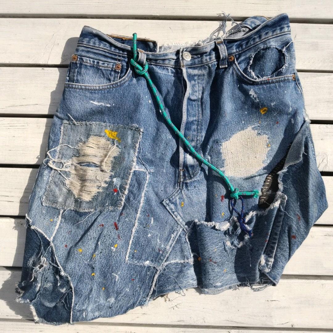 デニムスカート リーバイス501 levis501 リメイクジーンズ バレンシア