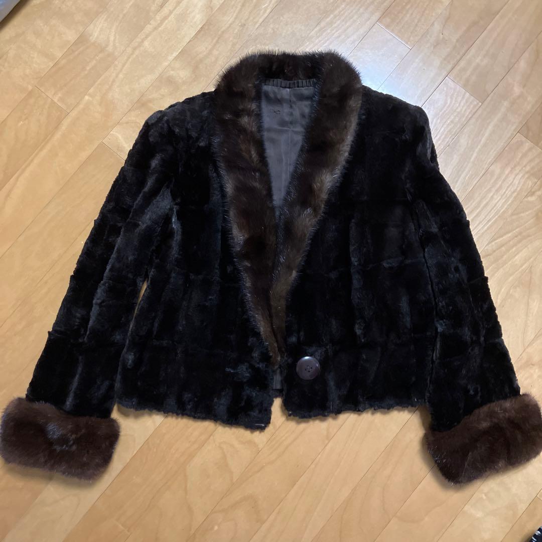 ファー付きショートジャケットM